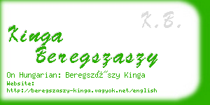 kinga beregszaszy business card